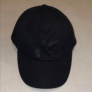 Y-3 Adidas Black Logo Baseball Snap Back Cap Hat